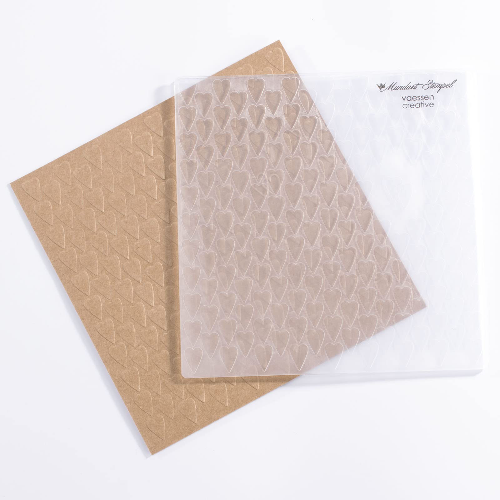 Vaessen Creative Embossing Folder, Long Hearts, for Adding Texture and Dimension to Papercraft Projects, Transparent, 15 x 15 cm - Image 3