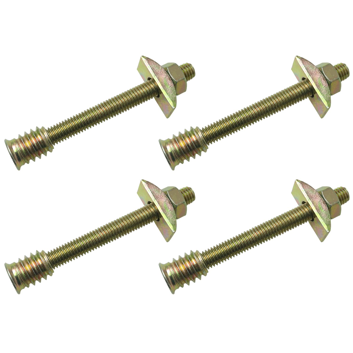 Pro Bamboo Kitchen 4PCS Threaded Rod Metal Connector Fittings with Half Moon Nut Fasteners for Panel Connection in Office Furniture Cabinets and Wardrobes