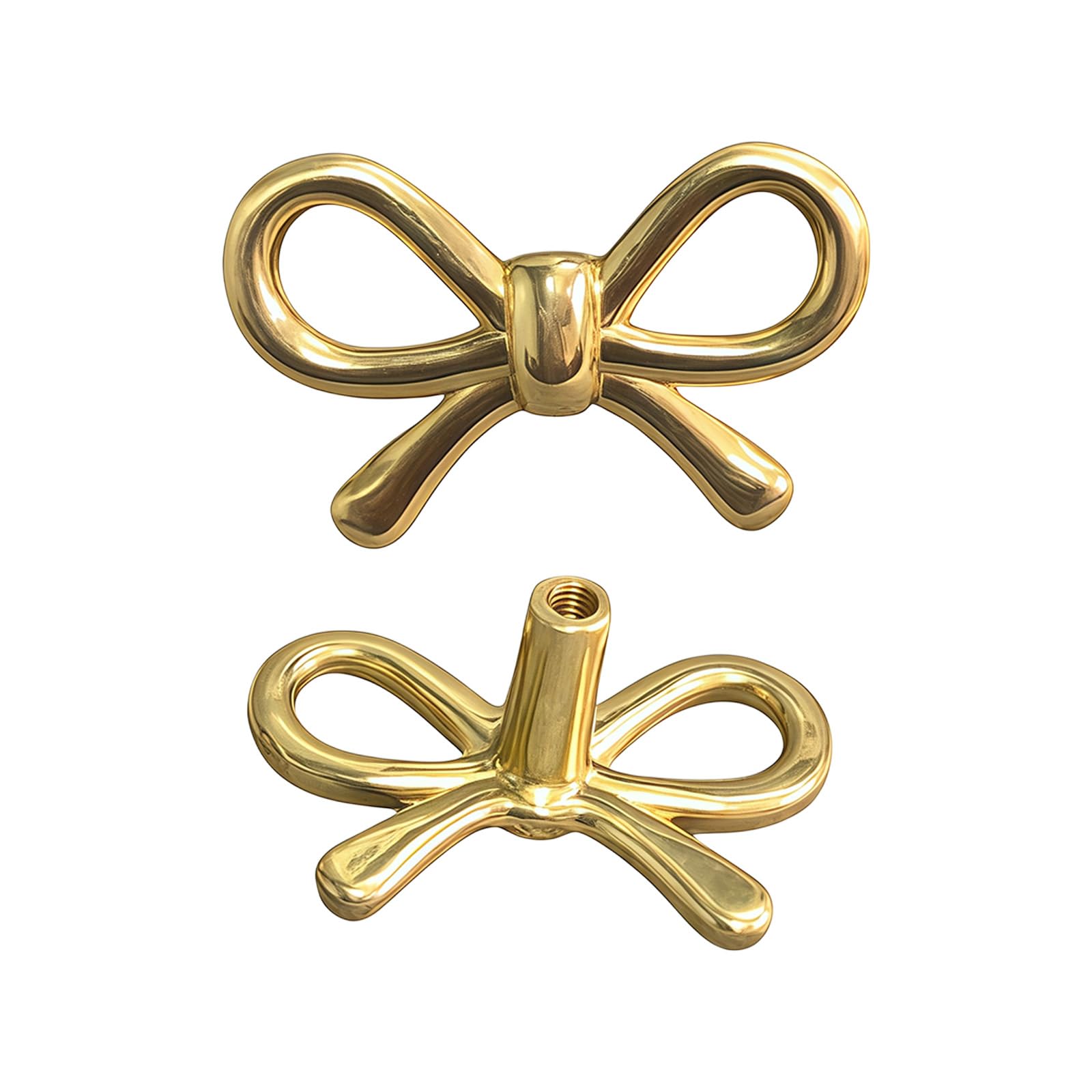 Kaeltsyn Multicolor Brass Dressers Knob Unique Kitchen Cabinet Door Handle Wardrobe Pulls Bowknot Shape Drawer Furniture Hardware Brass Cabinet Pull And