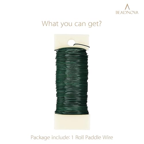 Miniatura 3 de Beadnova - Alambre floral de 38 yardas de calibre 22, alambre de paleta para hacer coronas, manualidades, arreglos florales, guirnaldas