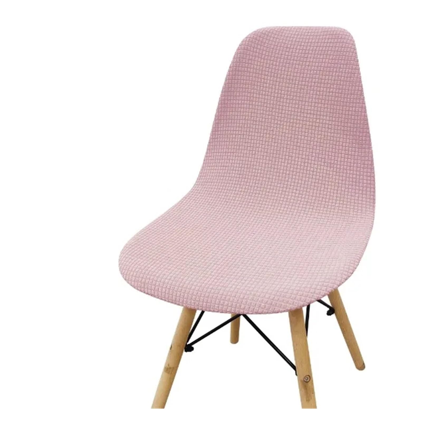 CGRSDSD Dining Chair Covers Waterproof Jacquard Chair Cover Stretch Washable Short Round Back Chair Covers Dining Room Adjustable Chair Seat Covers(Pink)