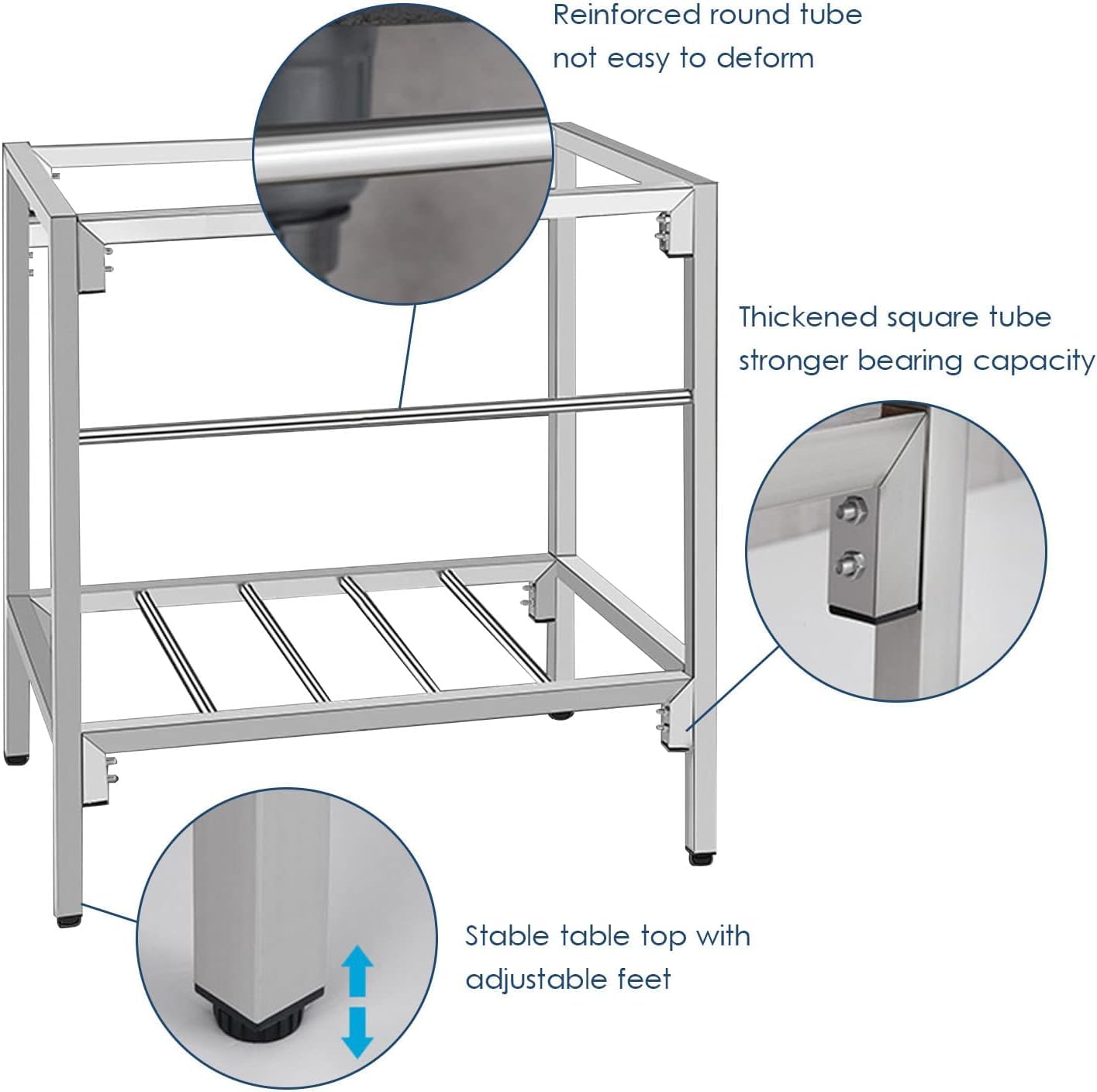 Freistehendes Edelstahl-Spülbecken für Küche, Gewerbe, Restaurant, Camping, mobil, mit Kalt- und Warmwasseranschluss, 68 cm, für Garage, Garten oder andere Außenbereiche