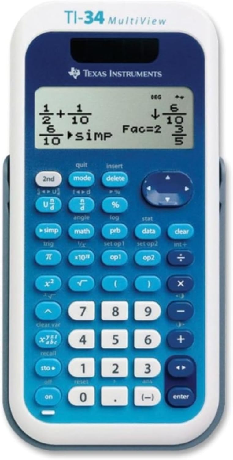 Texas Instruments TI-34 MultiView Scientific Calculator - Blue/White