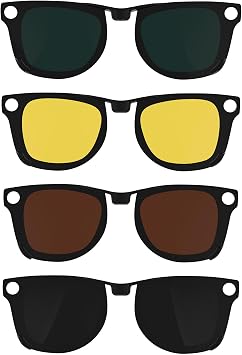 Ray-Ban Meta Wayfarer RW4008 Polarized Clip for Smart Glass Size L 53-22, Color Changing Clip for Ray-Ban Meta Wayfarer, Eye Protection, Cool and Fashionable Black + Green + Brown + Yellow