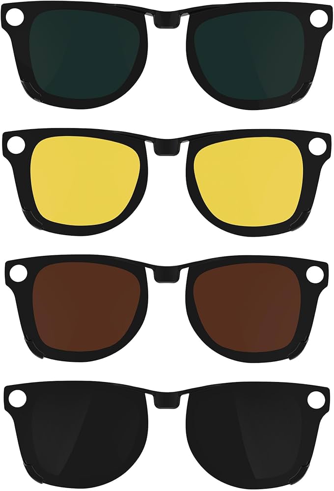 HIBLOKS 4 peças de clipe polarizado para Ray-Ban Meta Wayfarer