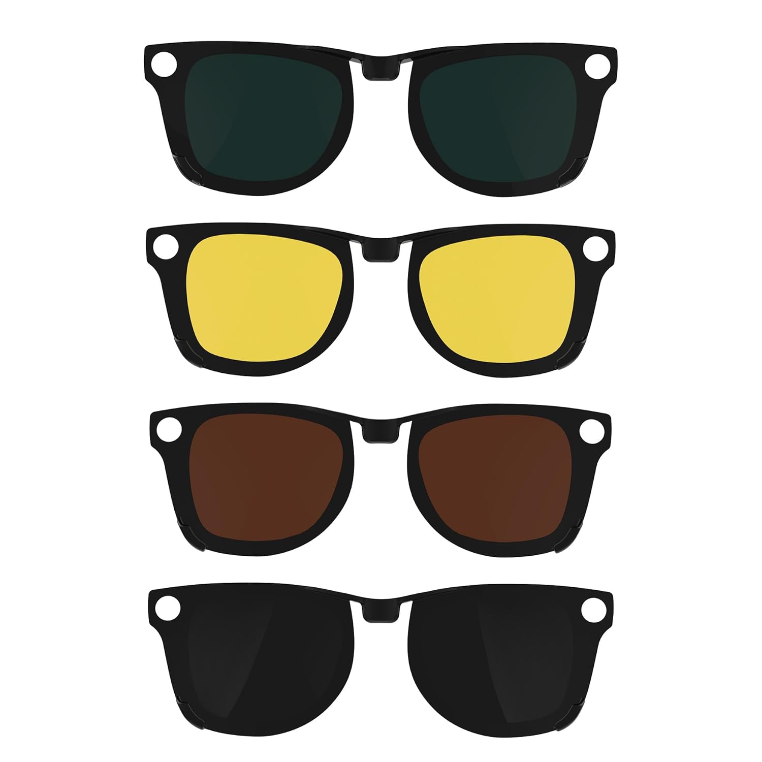 4Pcs Polarized Clip for Ray-Ban Meta Wayfarer RW4006 Gen 2 RW4012 Regular 50-22 Discoloration Clips for Meta Wayfarer