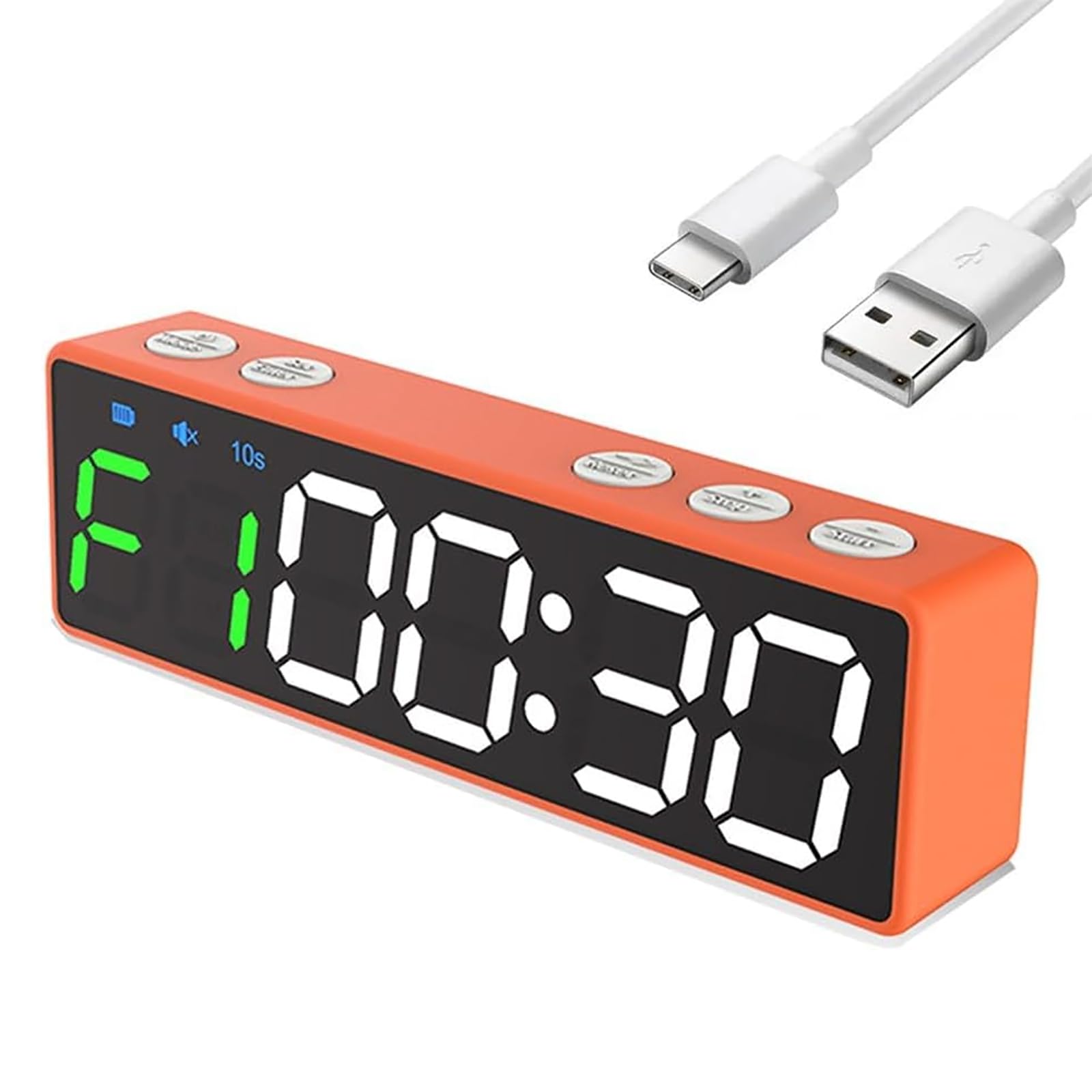 Temporizador digital de gimnasio, reloj deportivo magnético, temporizador recargable de cuenta regresiva de fitness, pantalla programable de 12/24 horas para gimnasio en casa, garaje, entrenamientos