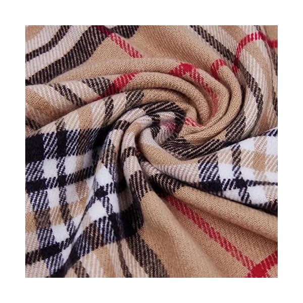 AUSEKALY Scarf For Men Women Cashmere Neck Scarf Plaid Winter Scarf Fall Softest Classic Warm, Camel,black, Medium - Image 7