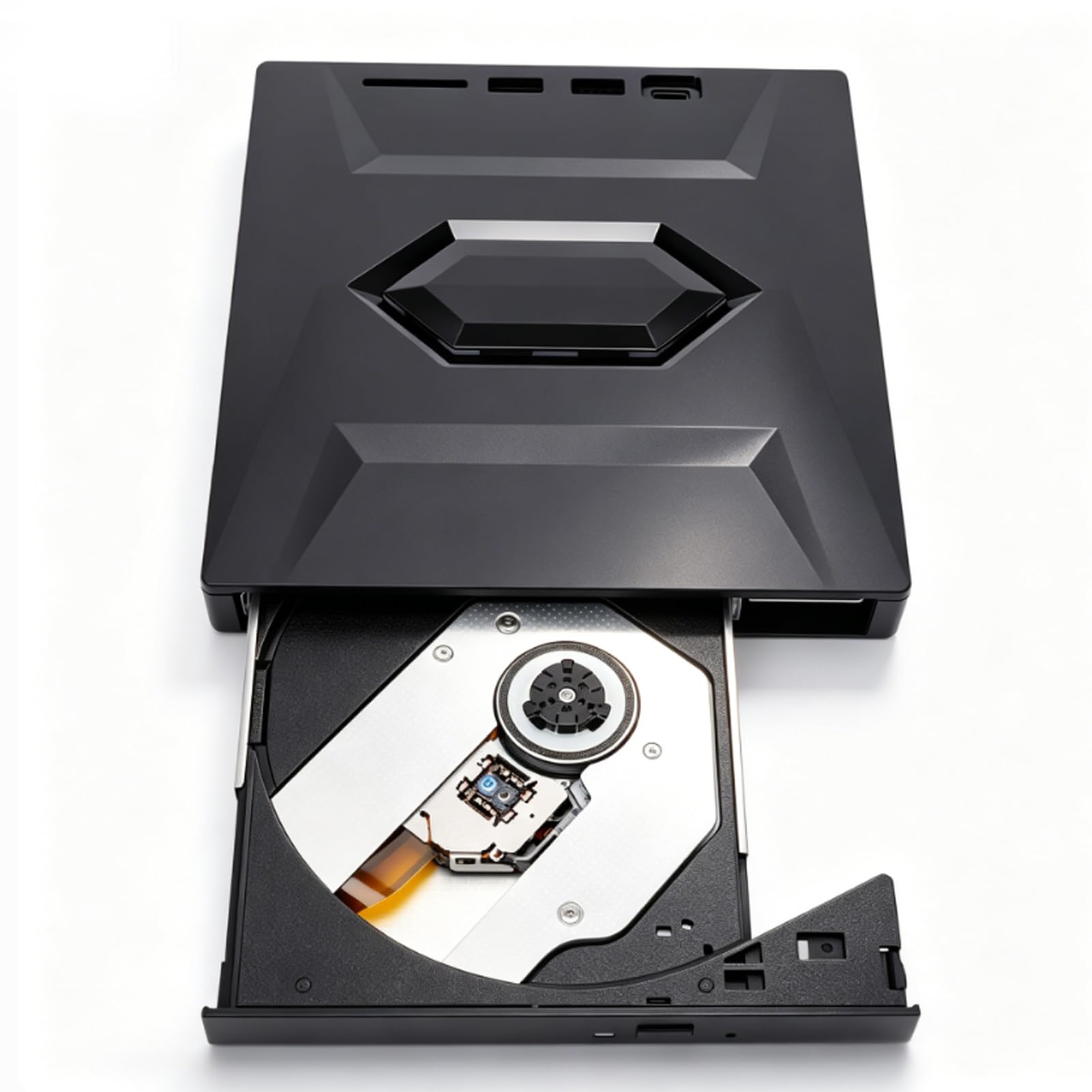 Goshyda Zewnętrzny Odtwarzacz Blue Ray Drive, Odtwarzacz z nagrywarką USB 3.0 Typu C do Laptopa PC, kompatybilność z Płytami BD DVD CD