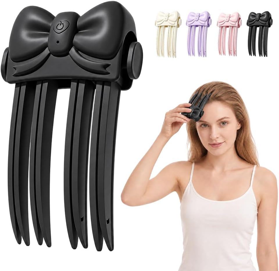 Heated Root Volumizer Clip, 2026 Root Lifter Comb with 2 Heat Settings, Rechargeable Cordless Heated Hair Volume Clip for Fine & Thick Hair, Quick Volume Touch-Ups (Black, 1PCS)
