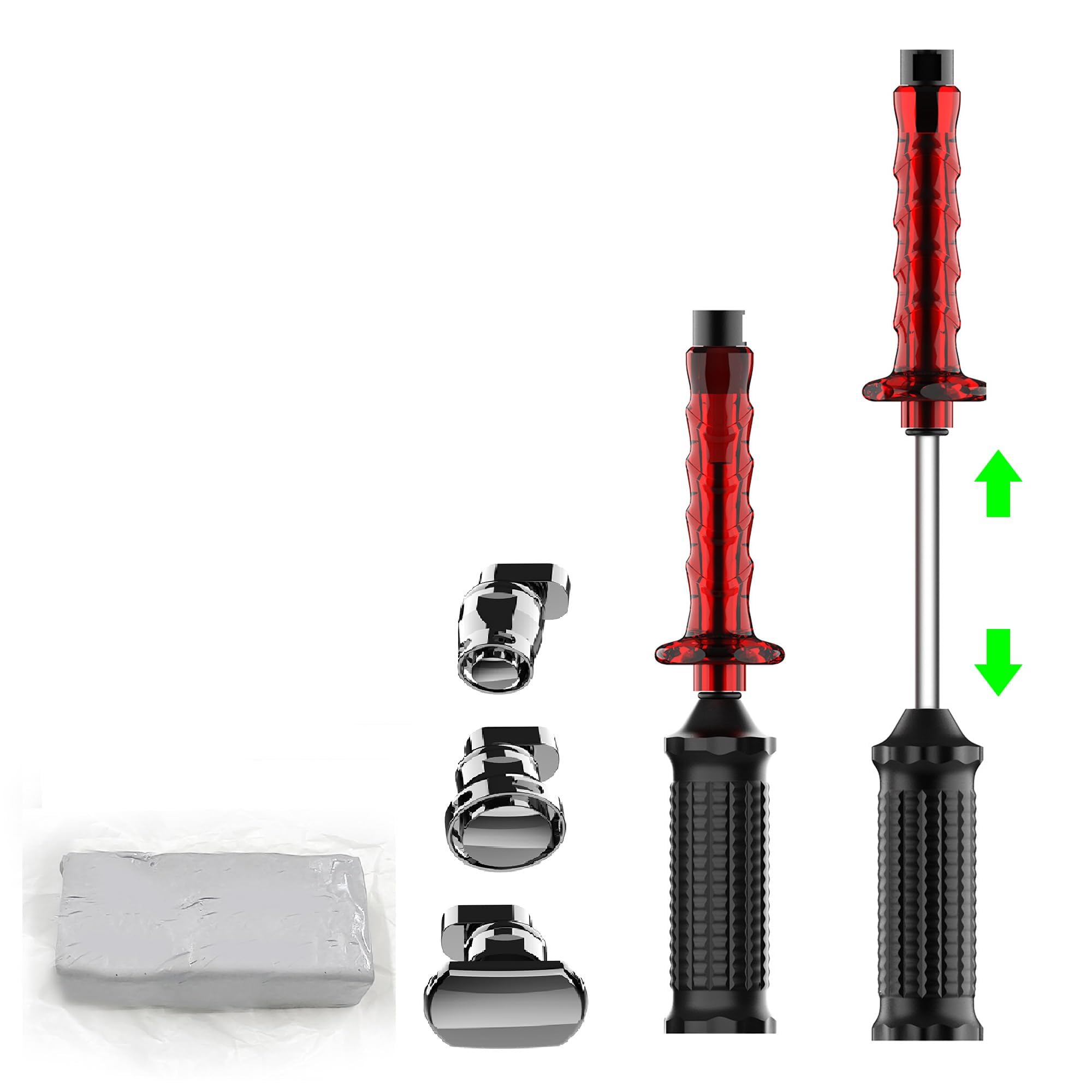 WOYO PDR100 - Extractor de abolladuras de martillo deslizante con pegamento frío, herramientas de reparación de abolladuras de coche, con 3 pestañas de tamaño, kits PDR para eliminación de abolladuras