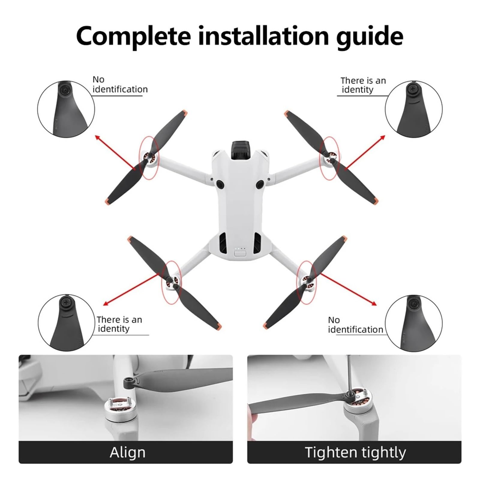 Compatible avec DJI, Hélices for Mini 4 Pro/Mini 3 Pro