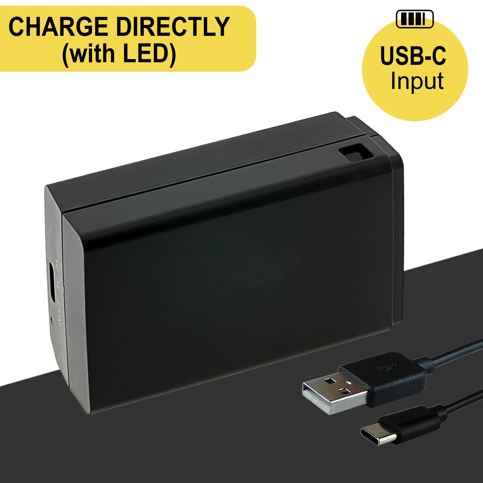 PATONA VB30 Batería 3000mAh con Carga USB-C – sustituye Godox VB30 – para Flashes Godox V1, V1 Pro, V850III, V860III, AD100Pro, WB100 – más Destellos por sesión, Carga sin Cargador