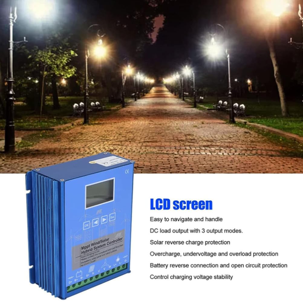 48V,HYZHANHONG 6000W MPPT hybrydowy regulator ładowania wiatrowo-słonecznego z wyświetlaczem LCD i obciążeniem rozładowczym, hybrydowy regulator solarny (12V/24V 48V 220V)