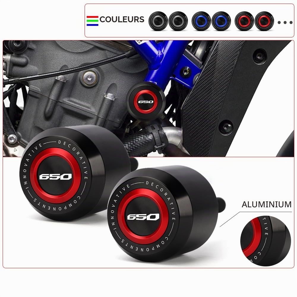 Modeer Patins de protection compatibles avec Hon.da CB650R 2019 2020 2021 2022 2023 2024 Cadre de moto Slider anti-collision Protection contre les chutes Crashpad cb650r CB 650r Accessoires (rouge)