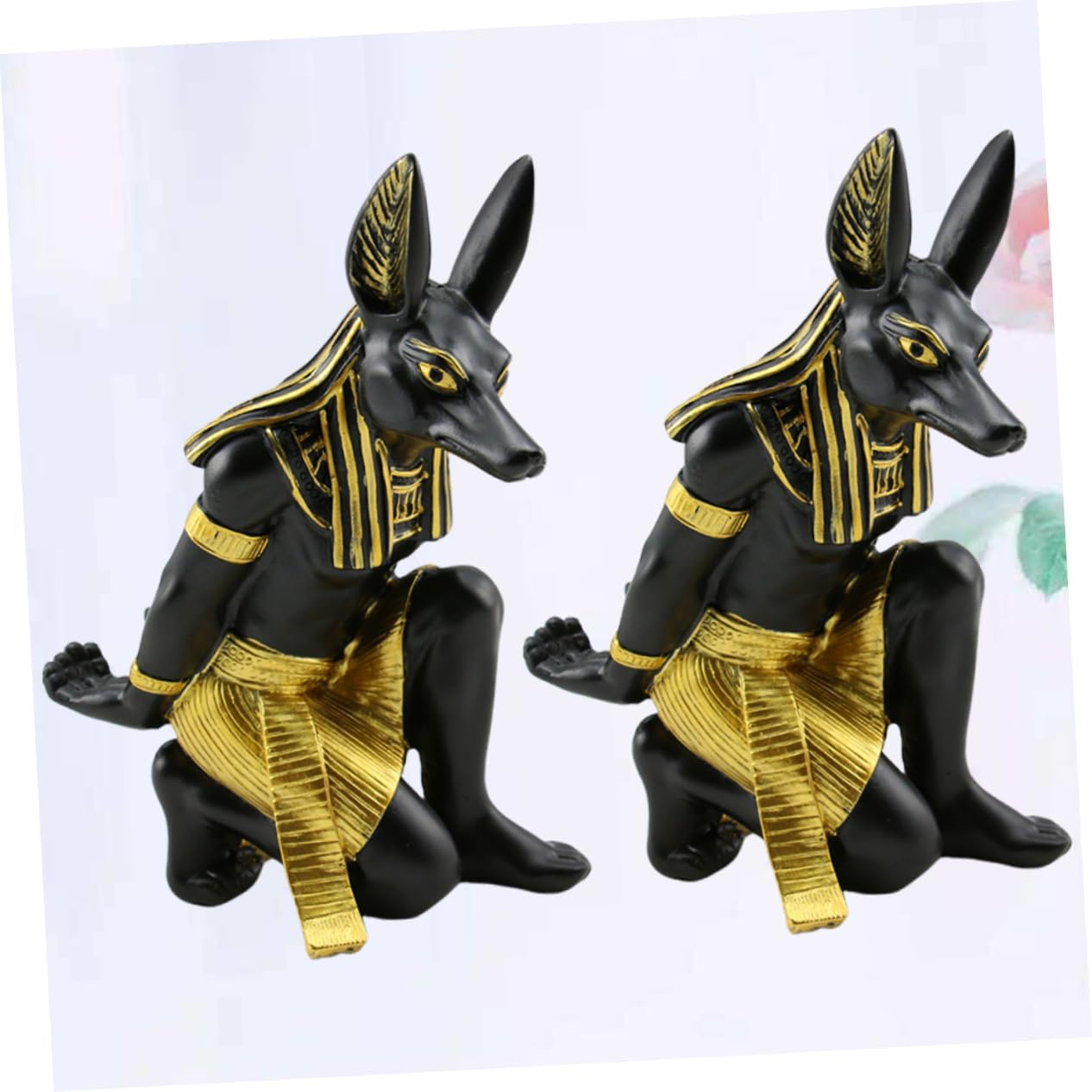 Amosfun 2Pcs Anubis Wine Rack Creative European Style Wine Holder for Home Bar Ktv Wine Storage Decorative Sculpture Figure for Parties and