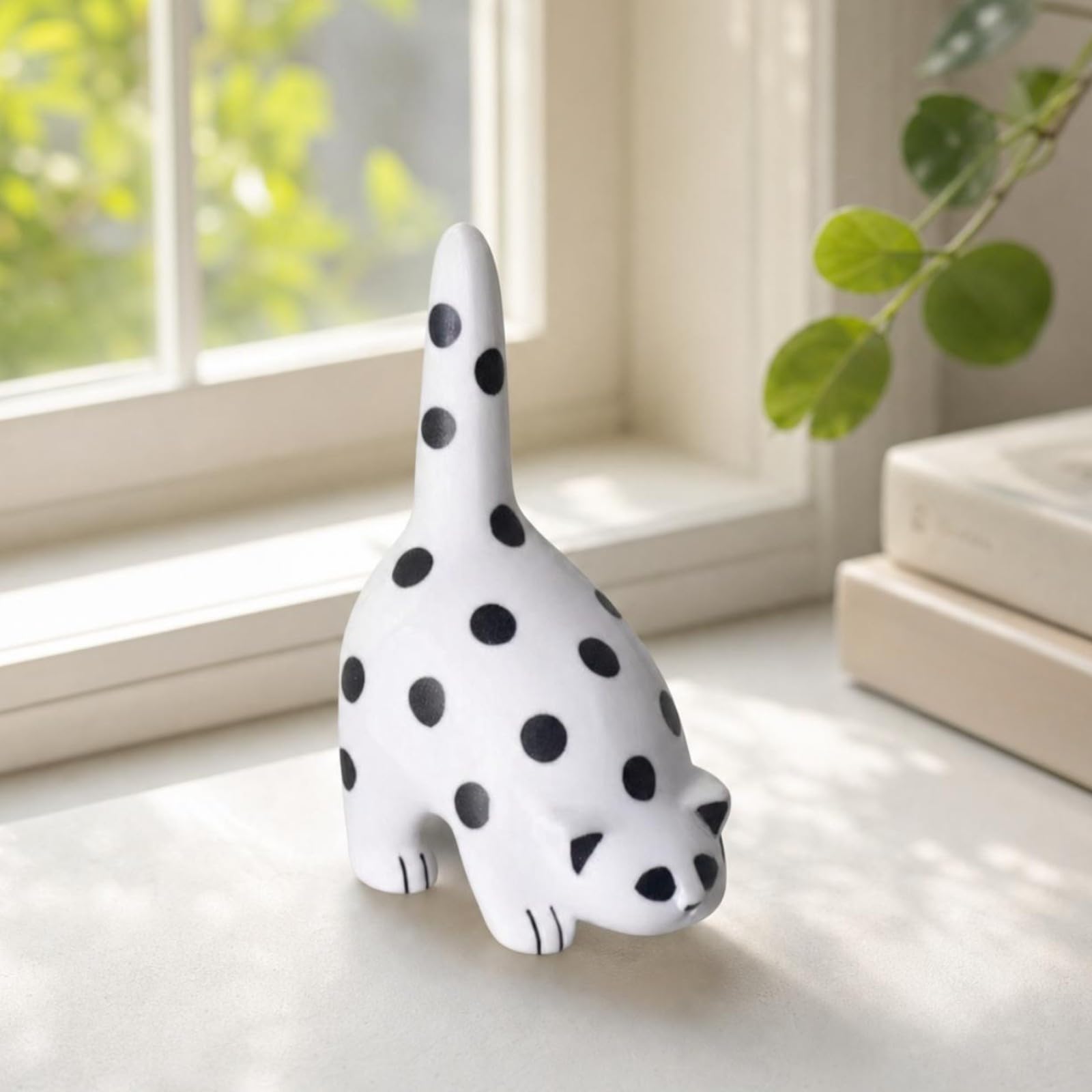Soprammobile a Forma di Gatto | Finitura Opaca Liscia, Statuetta a Forma di Gatto, Minimalista, Statua, per Tavolo, Libreria, dei, L