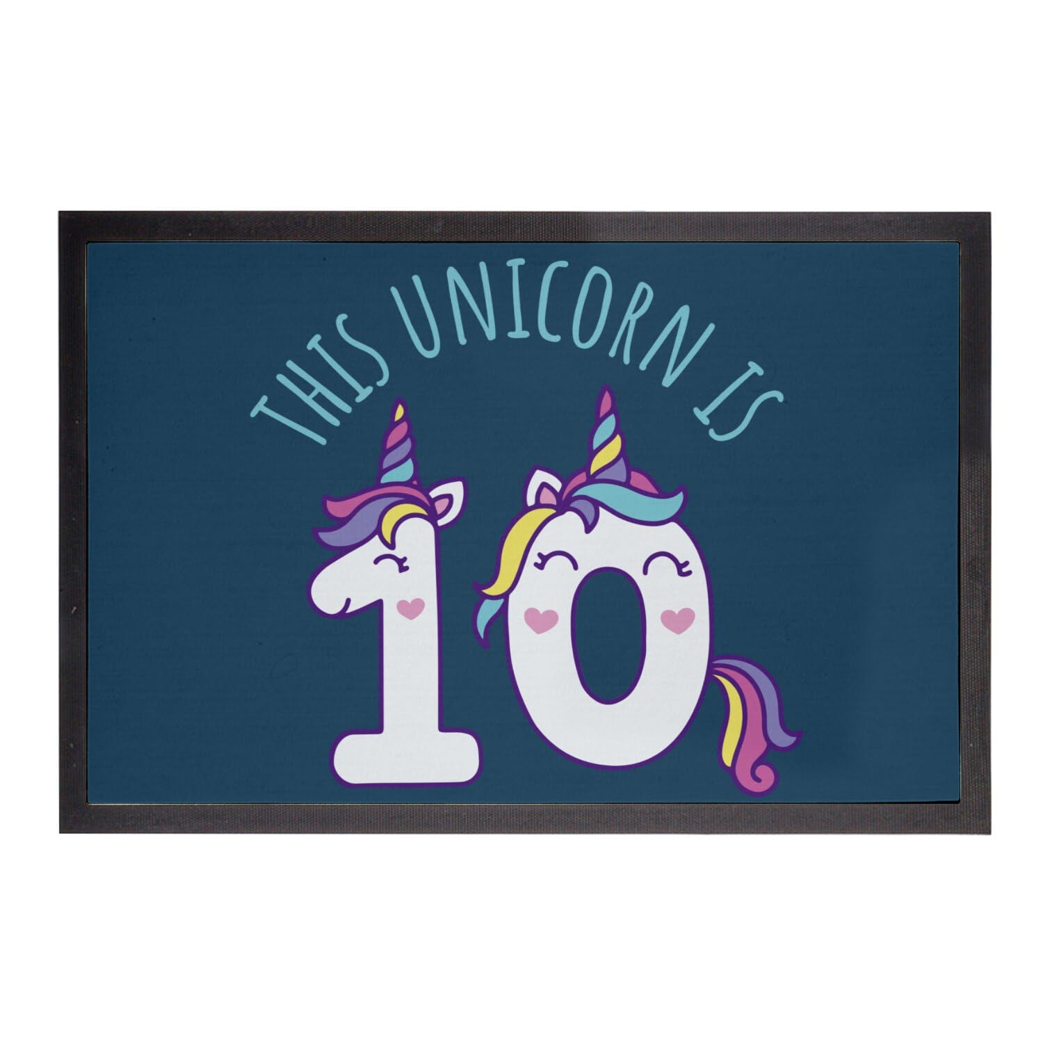 Paillasson bleu antidérapant fini les sols sales tapis licorne 75x50