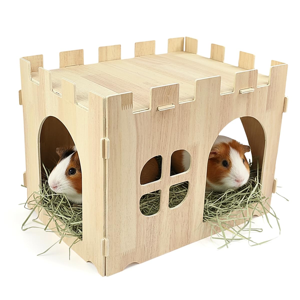 Kaninchenhaus Holzhaus Kaninchen Spielzeug 40x30x30cm Nagerhaus für Kanninchen Versteck aus Holzkaninchen Hasenhaus mit Flachdach und Belüftungslöchern Abschließbares Spielhaus Meerschweinchen