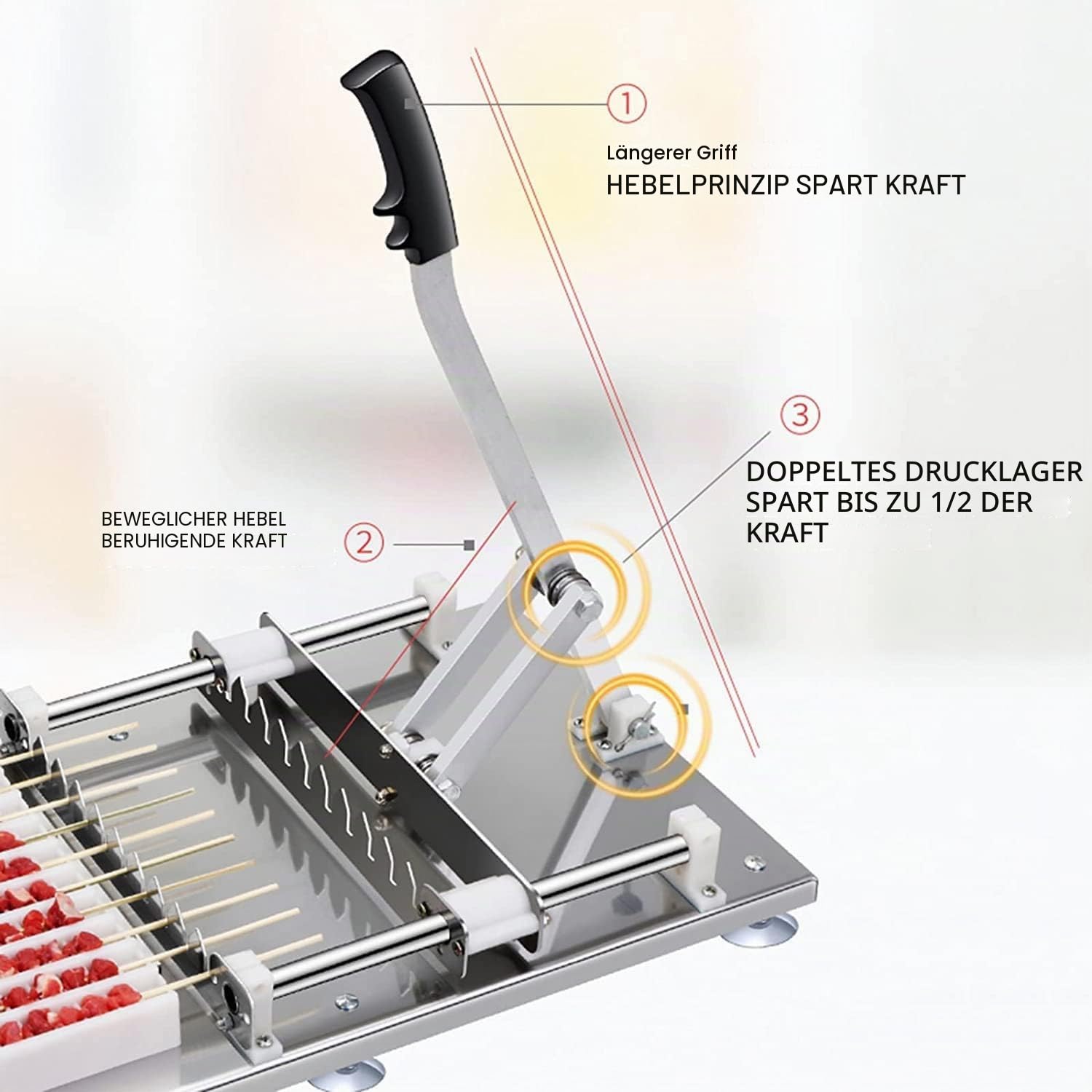 Brochettes à kebab commerciales – Ensemble de brochettes de barbecue en acier inoxydable avec 10 bâtons, parfait pour la maison et les professionnels, idéal pour la viande et les légumes.