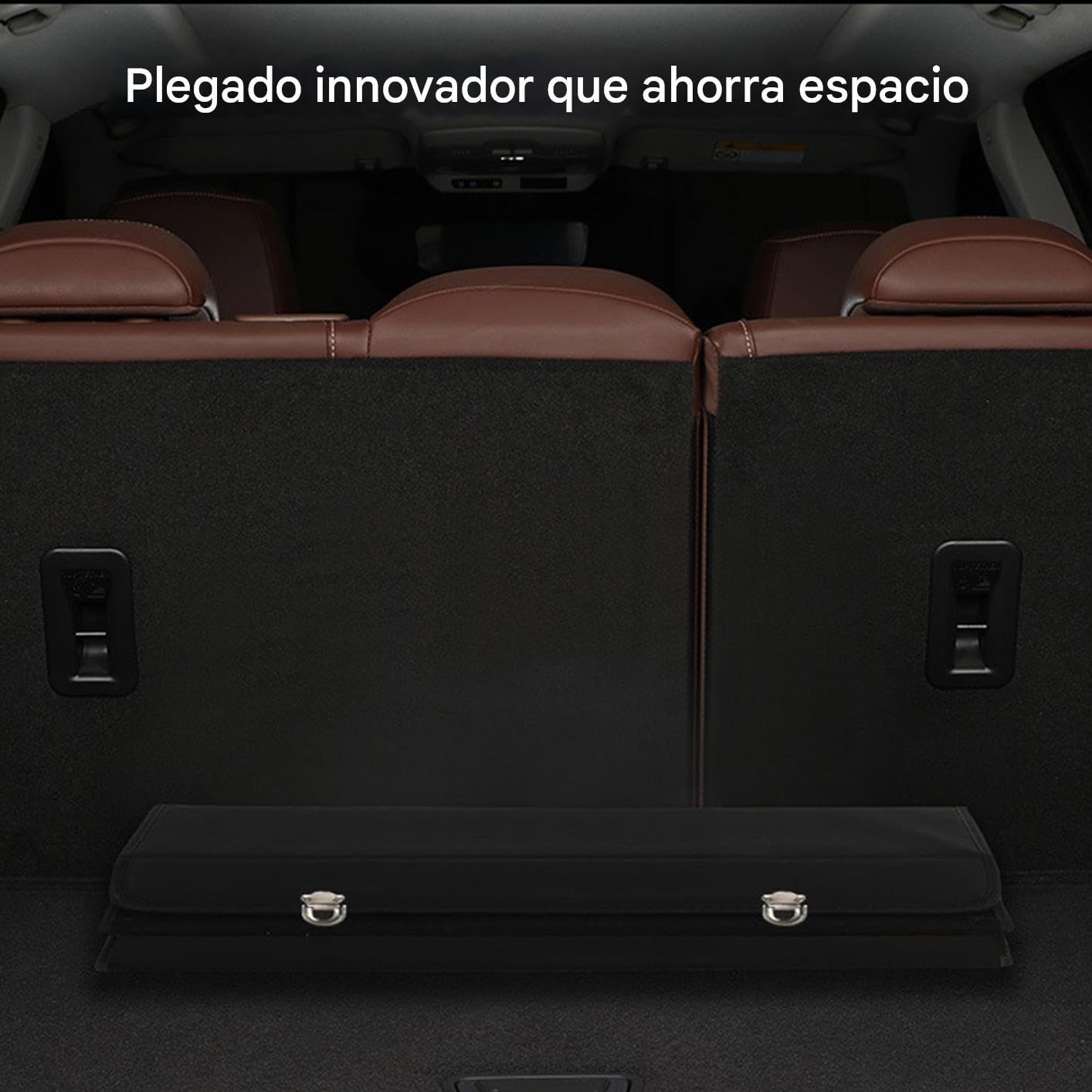 Genérico Organizer per bagagliaio con coperchio per auto | Accessorio pieghevole per viaggi e campeggio in auto, SUV e furgoni