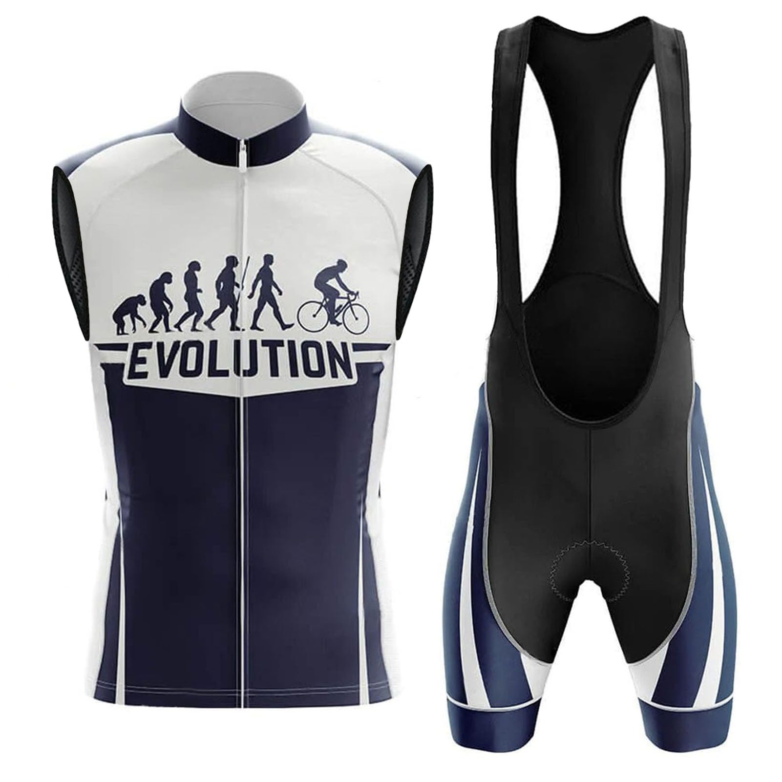 Maillot Ciclismo Hombre Verano Conjunto Ciclista Sin Mangas Ropa Bici MTB,Traje Bicicleta Chaleco Ciclo y Culotte Tirantes con 19D Gel Acolchado,Completa Jerseys Sleeveless Transpirable Secado Rápido