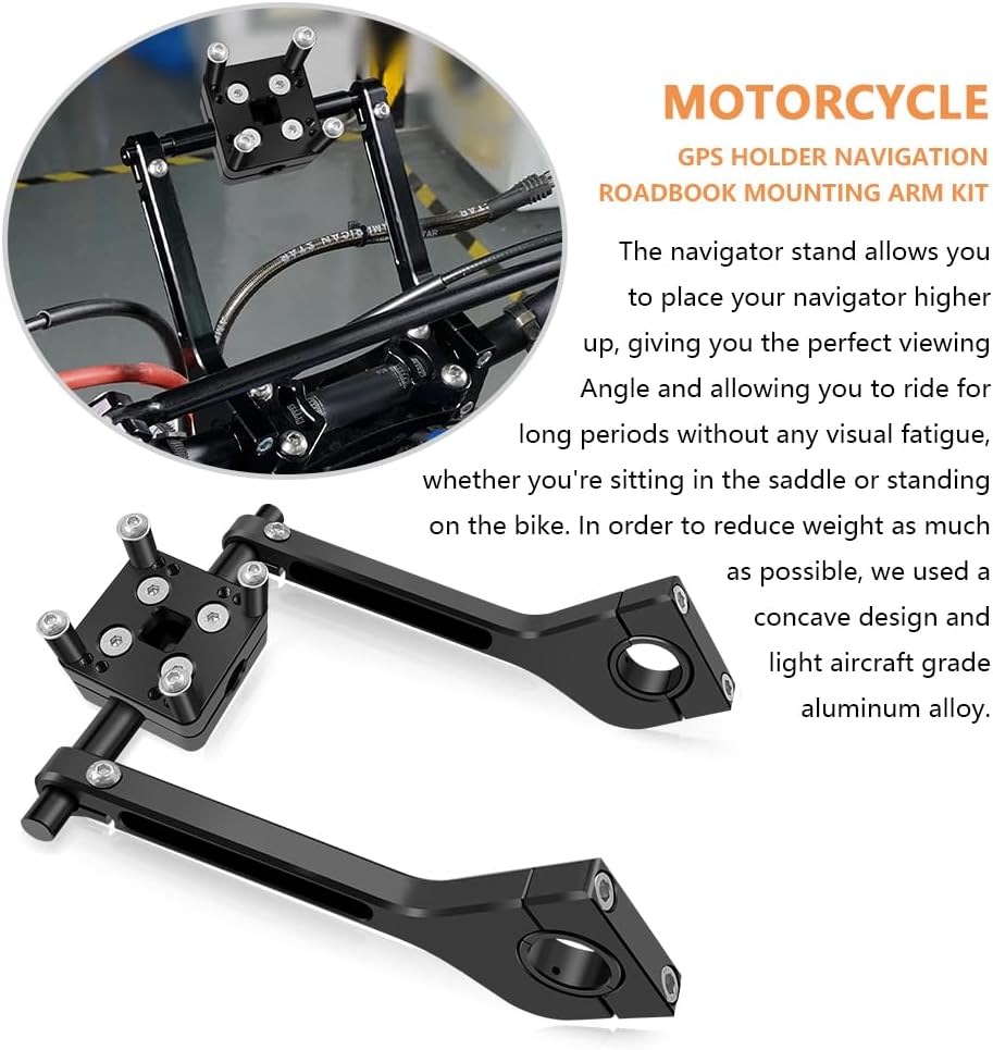 For Universal 300 350 450 500 XC XC-W SX-F EXC-F CRF CR XR 50cc- 125cc RM Off-Road Motorcycle GPS Bracket LED Display Bracket Cruise Motorcycle Retro Motorcycle(Bracket Kit)