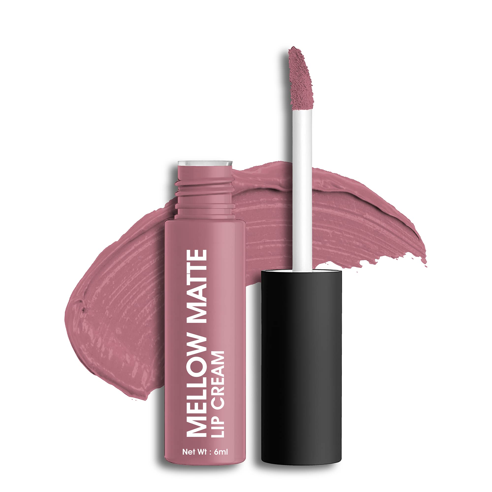 Colors Queen Mellow Matte Lip Cream, Long Wear Liquid Matte Lipstick, Velvety Soft Finish, Weightless Formula, Long Lasting Lipstick for Women (14 - Nude Myth)