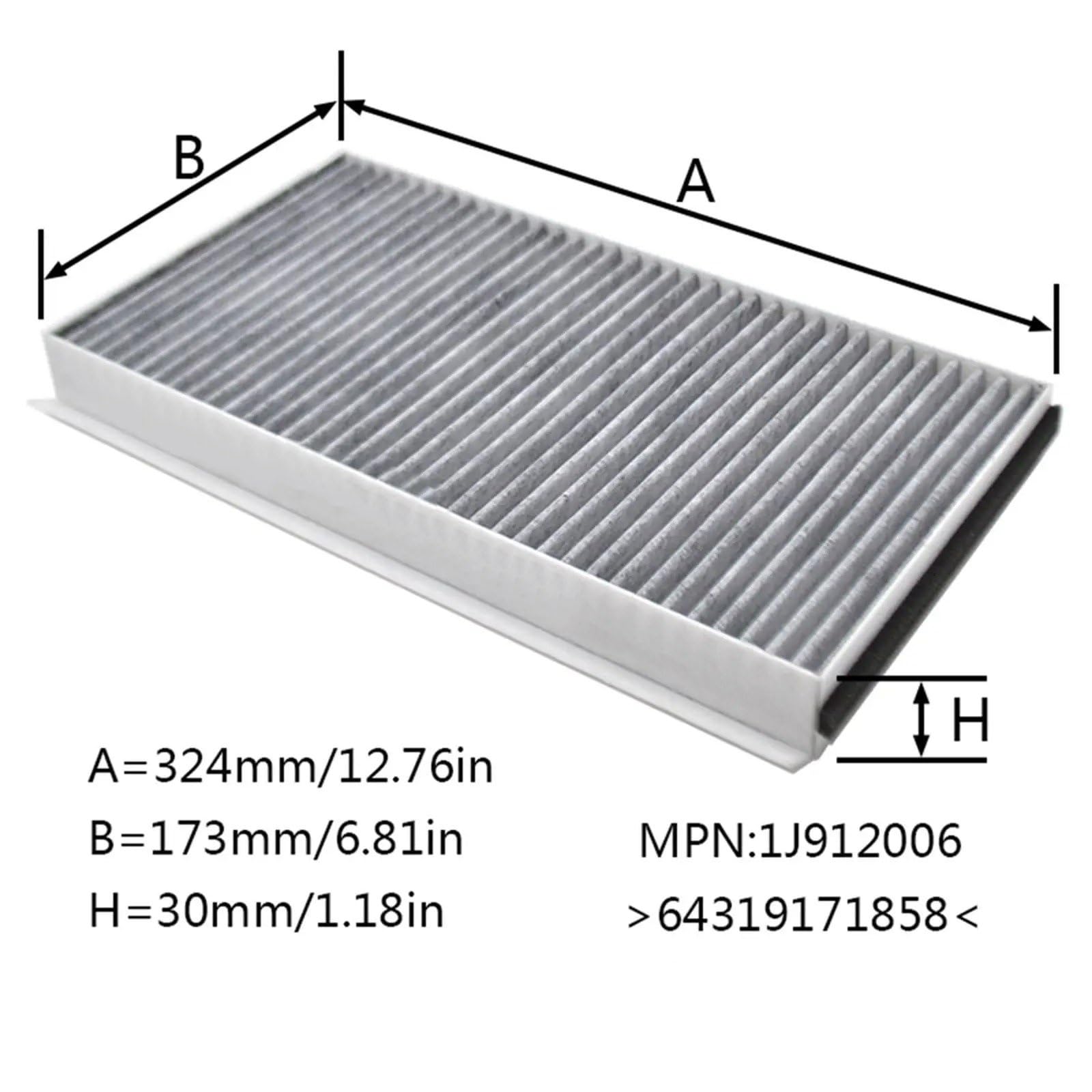 Filtri Aria Per Alpina B5 B6 E60 E61 E63 E64 2005-2010 Auto Polline Filtro Abitacolo Carbone Attivo 2 Pezzi 64319171858,64316913505