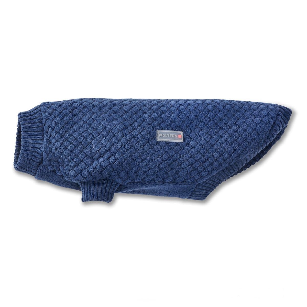 Wolters Strickpullover Square | Hundepullover für kühle Tage | Farbe Granitblau - Gr. 50 (Rückenlänge 48-50 cm)