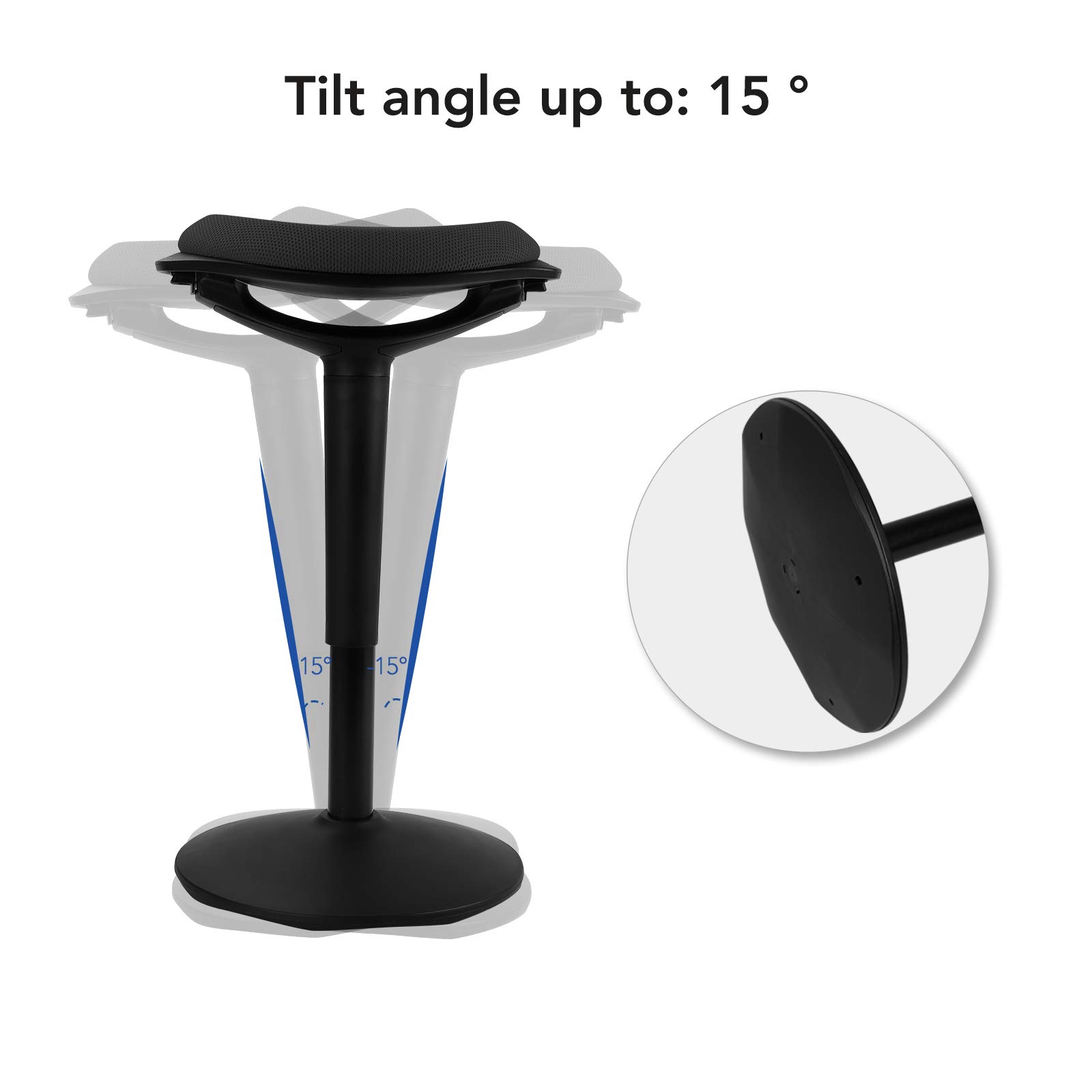 SANODESK Verticale, Chaise Élévateur, L'élévateur pneumatique à Gaz,Chaise de Bureau, Chaise D'ordinateur,Chaise de Bar,Ergonomique,Facile à Installer, (Noir)