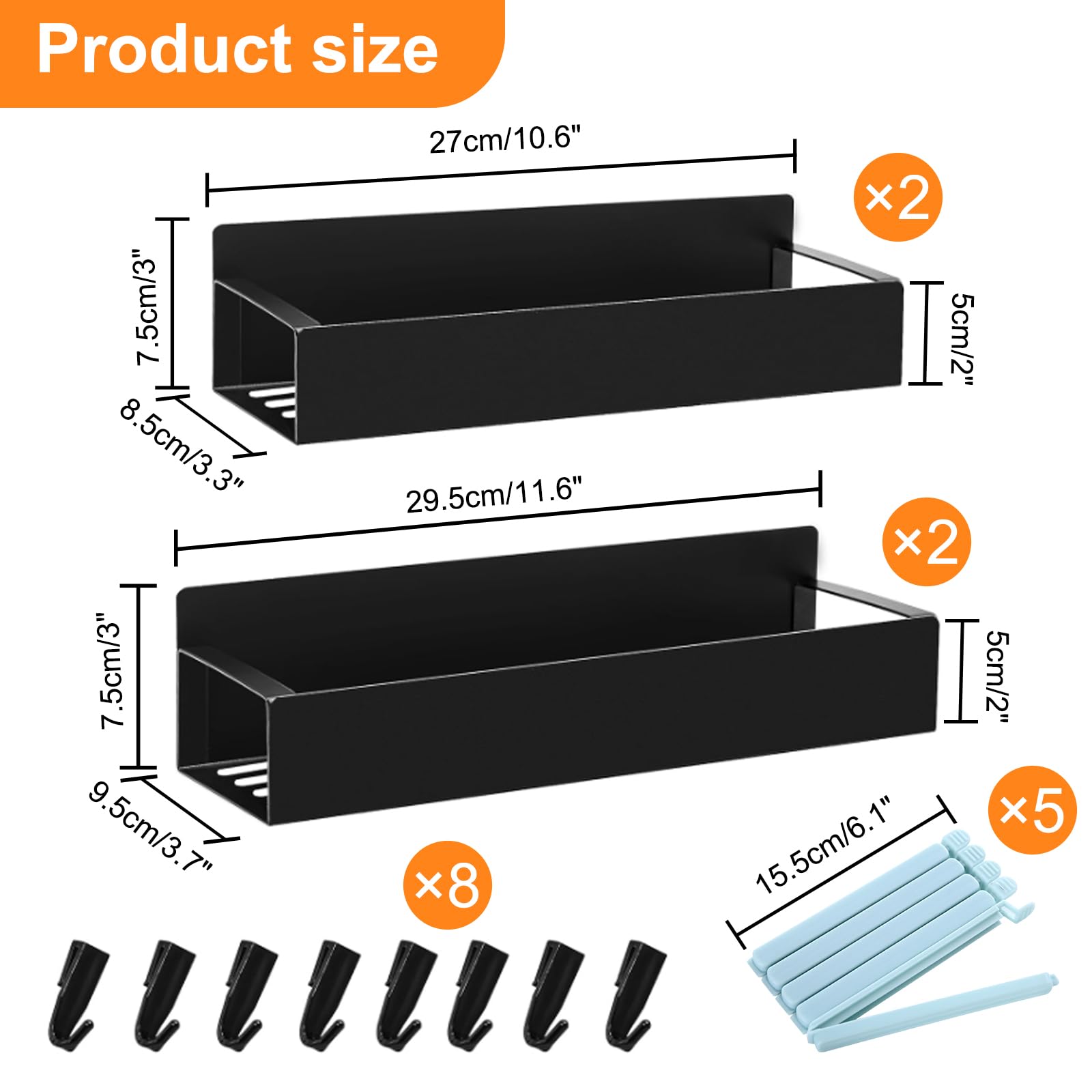 Set di 4 Portaspezie magnetico per frigorifero,Magnetica Porta Spezie,Mensola Cucina Magnetico,senza foratura,magneti sospesi,Porta Spezie Magnetico per organizzazione cucina e microonde