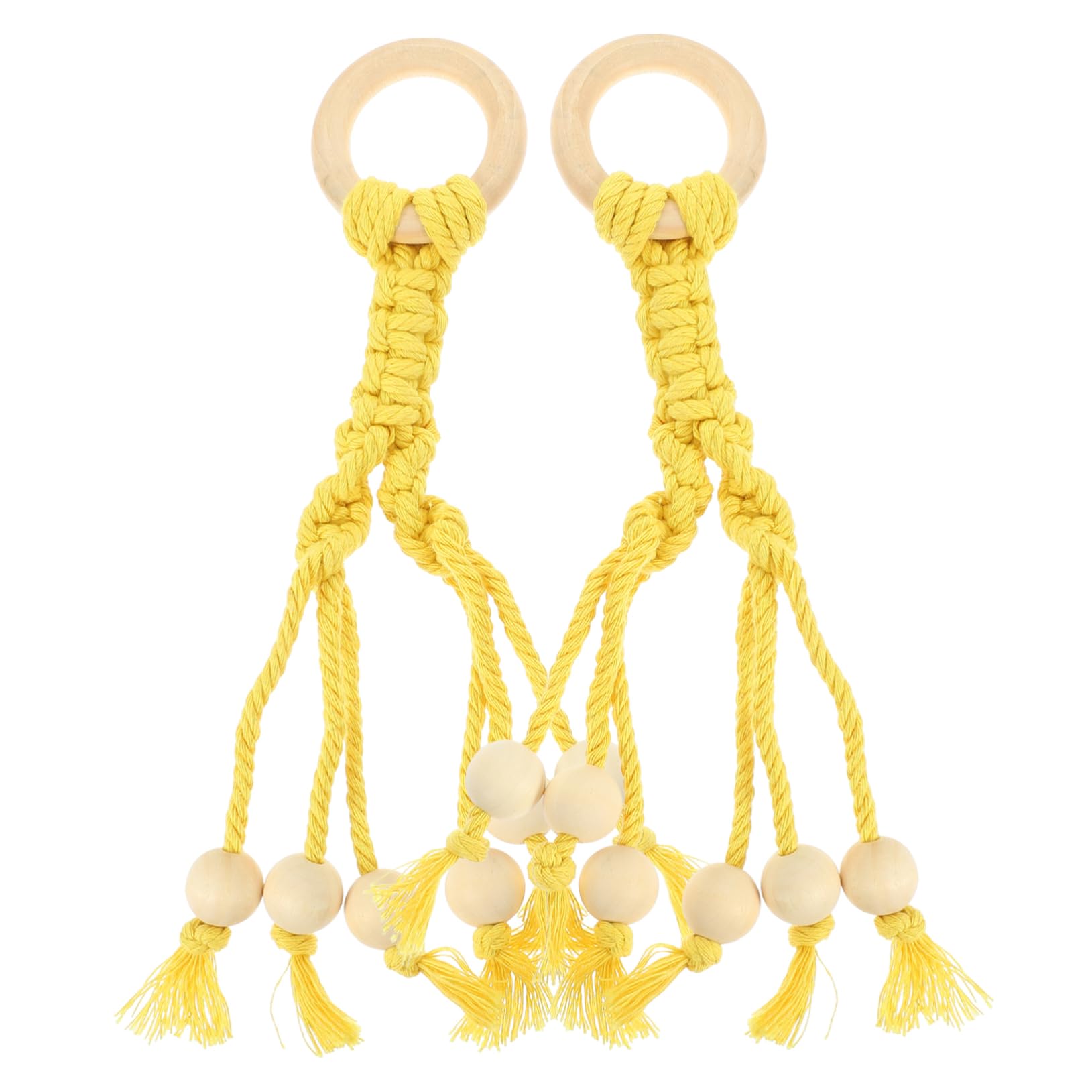 OKUMEYR Cotton Banana Hanger - 2 Pack Boho Fruit Holder For Kitchen Decor, Banana Rack, Veggie Hook - Natural Beige Rope