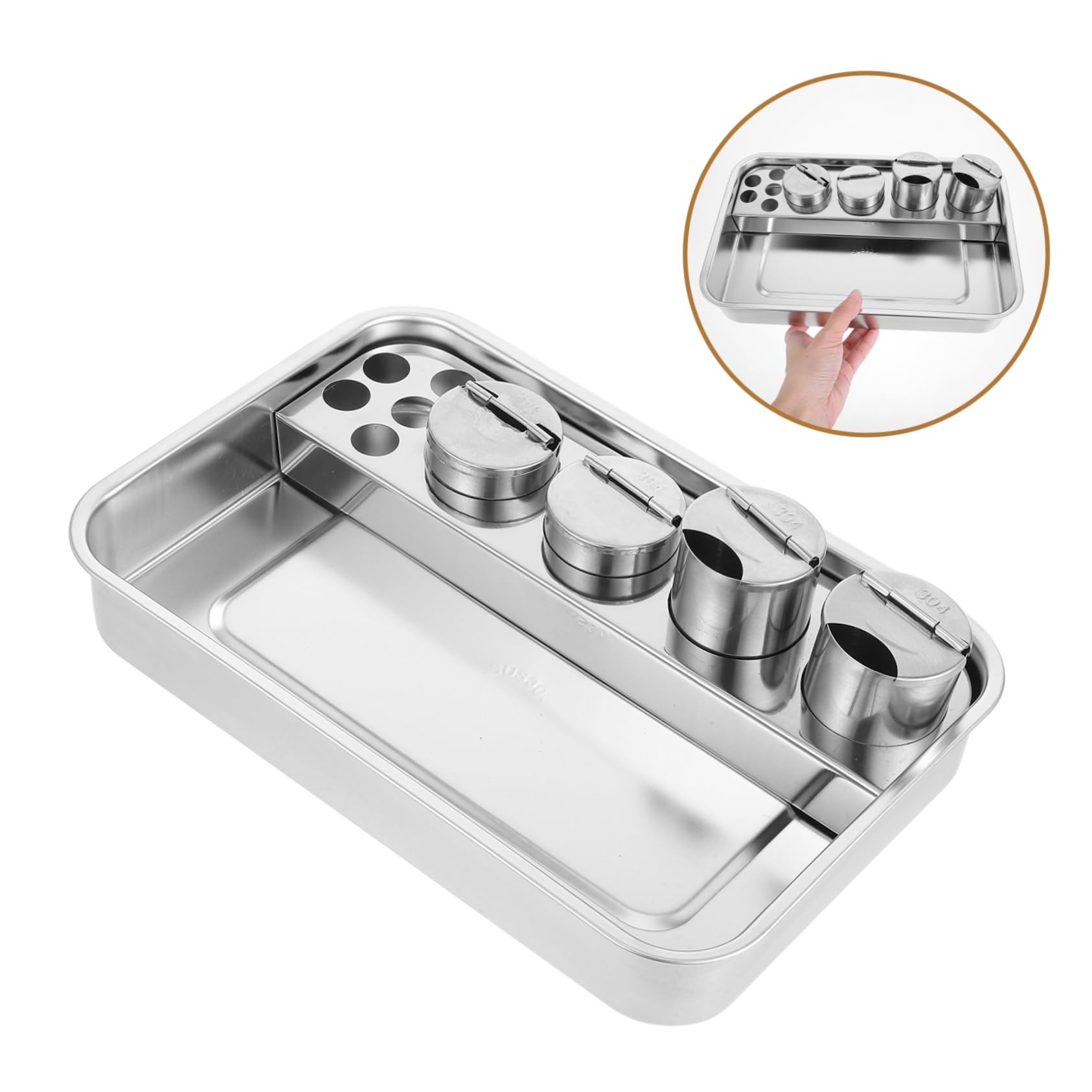Mobestech Plateau Rectangulaire En Acier Inoxydable Pour Matériel Médical Assiette Et Rangement D’instruments Chirurgicaux