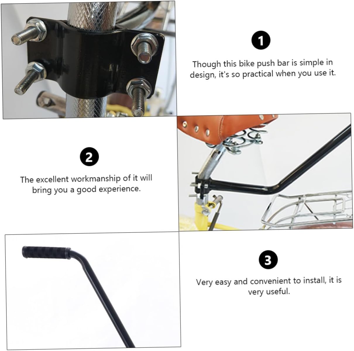 VICASKY Bike Safety Handle Trainer Push Bar for Easy Install Armrest for Cycling Beginners Balance Support for Learning to Ride Bicycle Training Aid