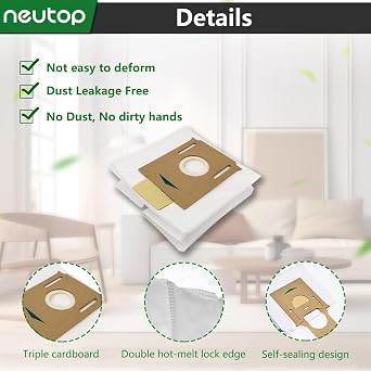 Dust Bags for Ecovacs Deebot T8 N8 T9 N10 Plus Robot Vacuum, 9-Pack