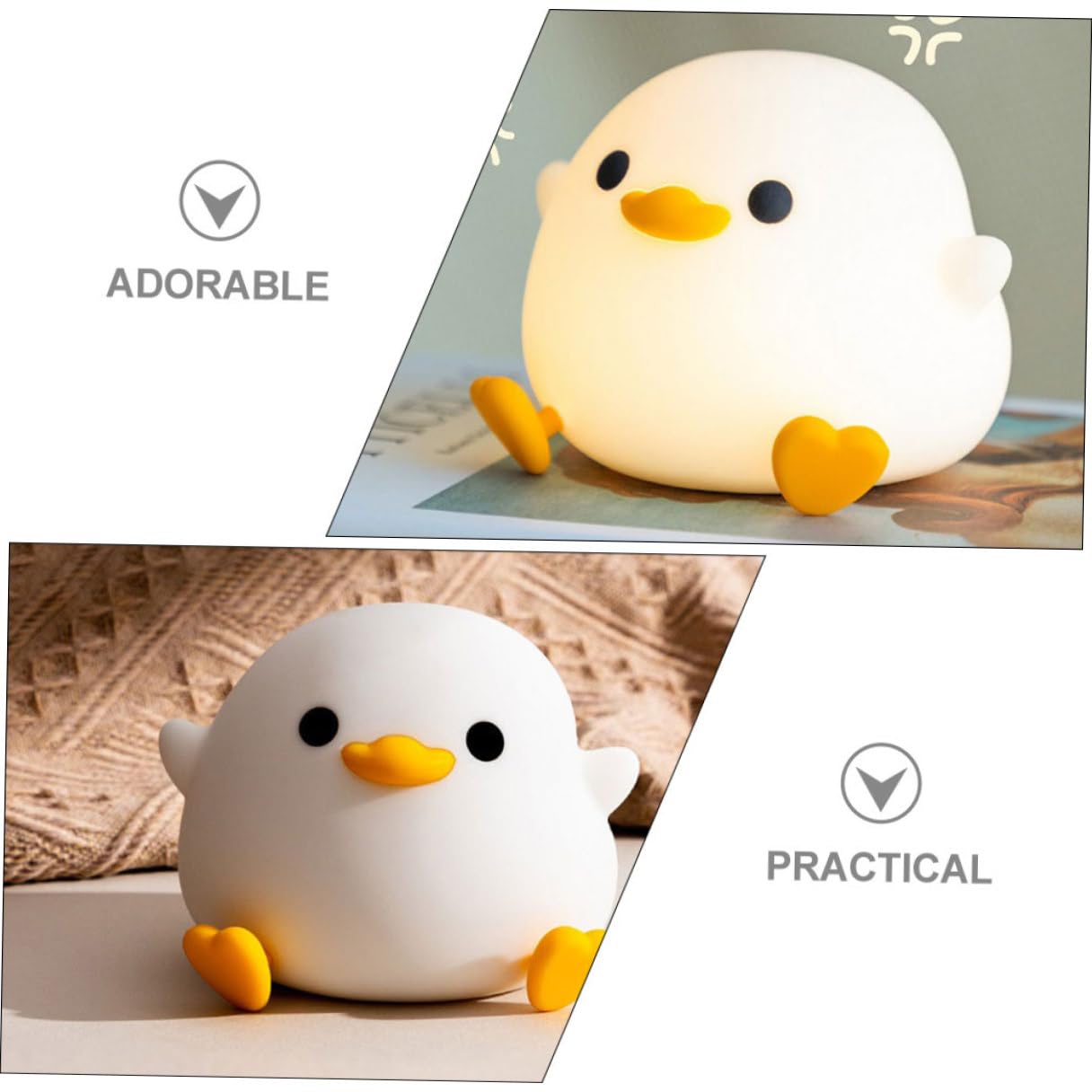 Lampada Notturna in Silicone a Cartone Animato Ricaricabile 800mah | Luce Tenue Controllo a Tocco, Luminosità Regolabile, per Regalo e Decorazione