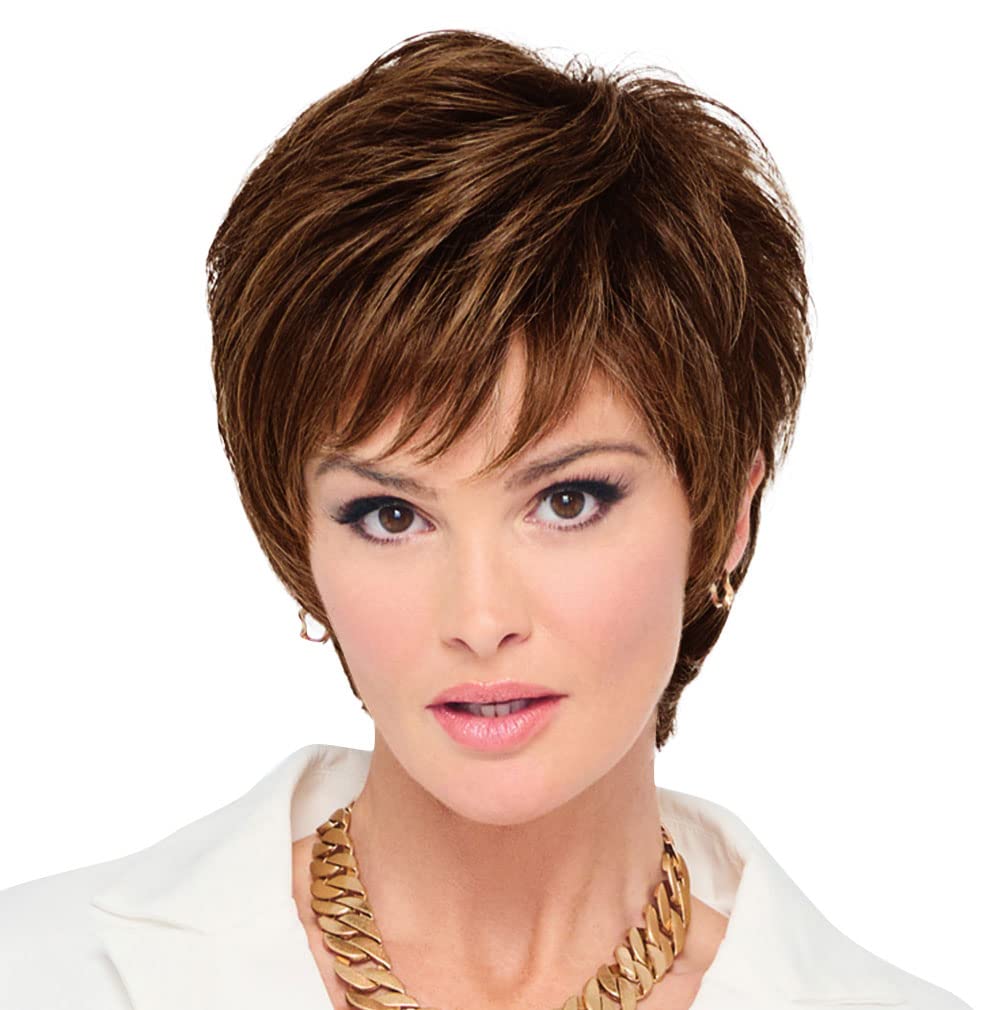 Raquel Welch Fierce And Focused Hand Tied Short Bob Wig by Hairuwear, Average Size Cap, RL29/25 Golden Russet