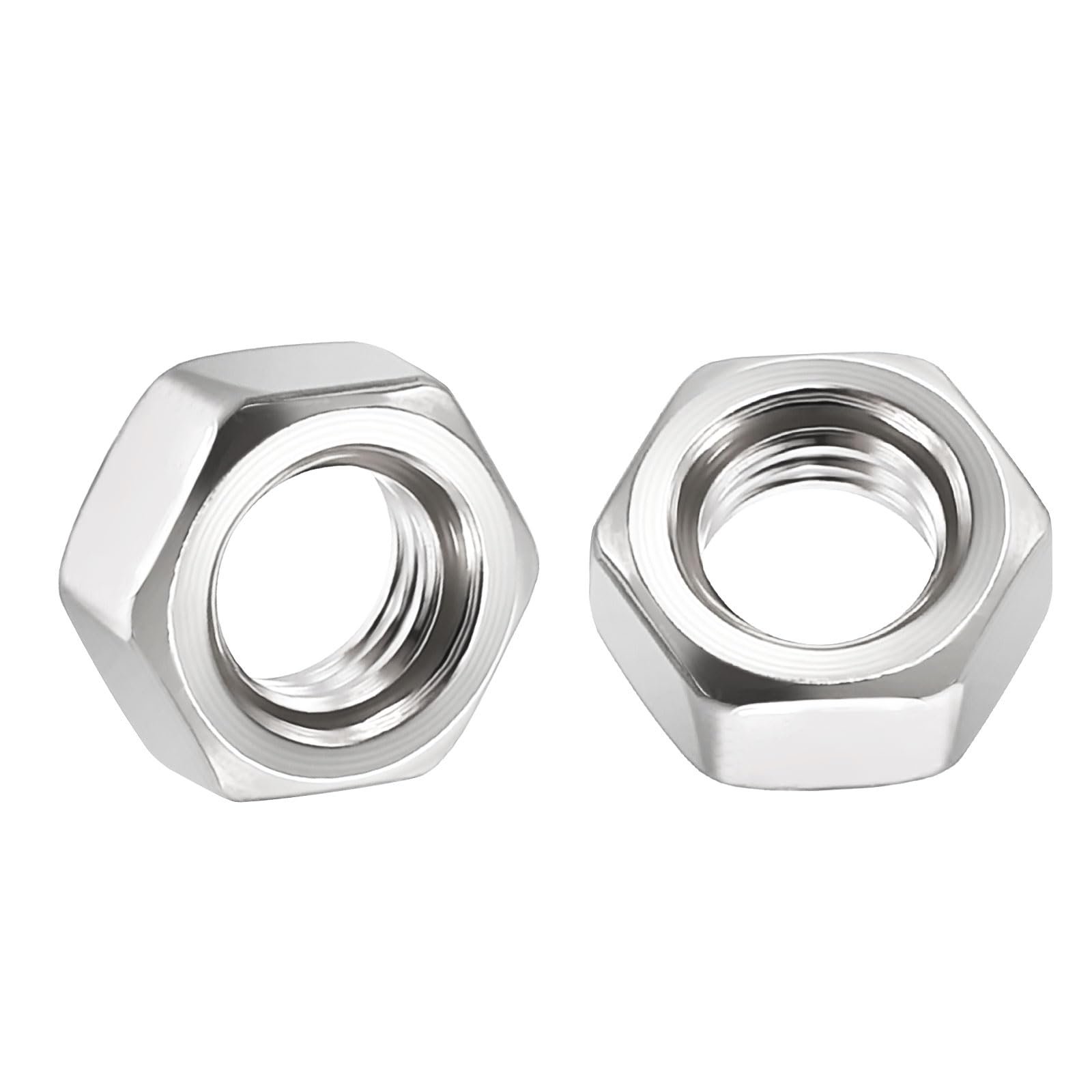 Kozelo 150pcs Hex Nuts - [M5-0.8mm] 304 Stainless Steel (A2-70) Hardware Metric Coarse Thread Metal Nuts for General Machinery Fastening, Bright Finish, Silver