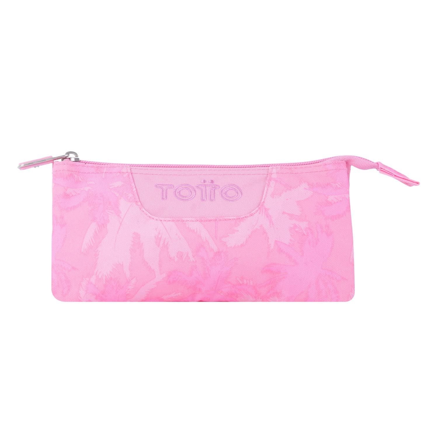 School Case Three Compartments Pink Palm Trees - Board