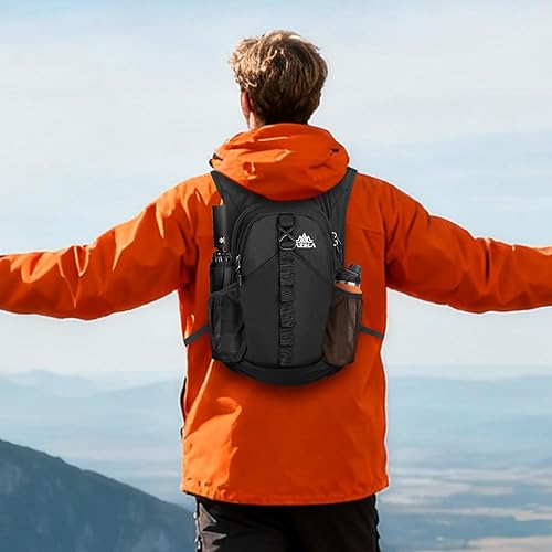 Miniatura 2 de FUNANASUN Mochila de senderismo impermeable plegable ultraligera de 16L para mujeres y hombres, mochila pequeña para senderismo, viajes, negro