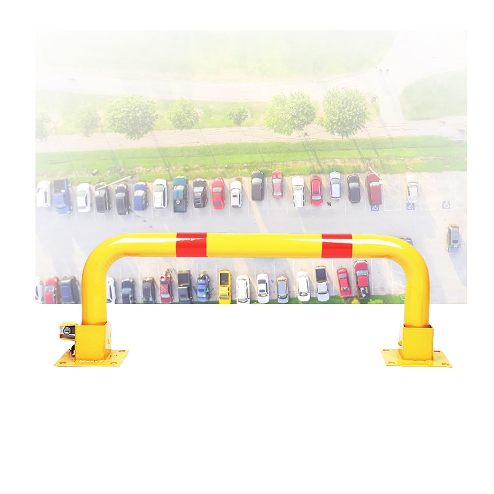 DUANHOZ U Shape Security Bollards, Parking Warning Posts With Lock, Easy Installation, For Hotels Warehouse Driveway Garage