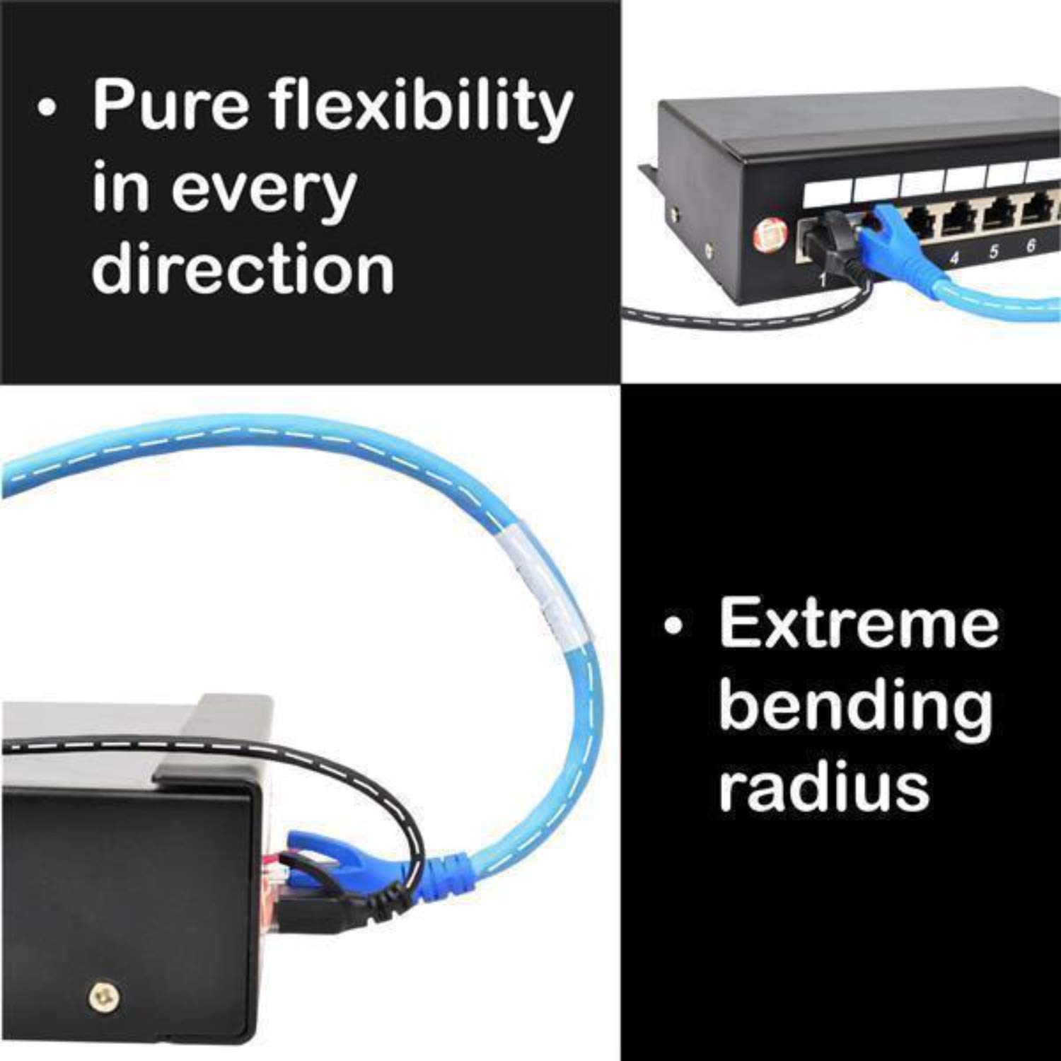 AIXONTEC 5 Stück 0,5 m Cat6 Gigabit Ethernet Netzwerkkabel Schwarz dünnes lan Kabel mit 2,8 mm Kabeldurchmesser 250 MHz für Switch Router Modem Patchpanel Access Point IP Kamera ps4 smart tv pc