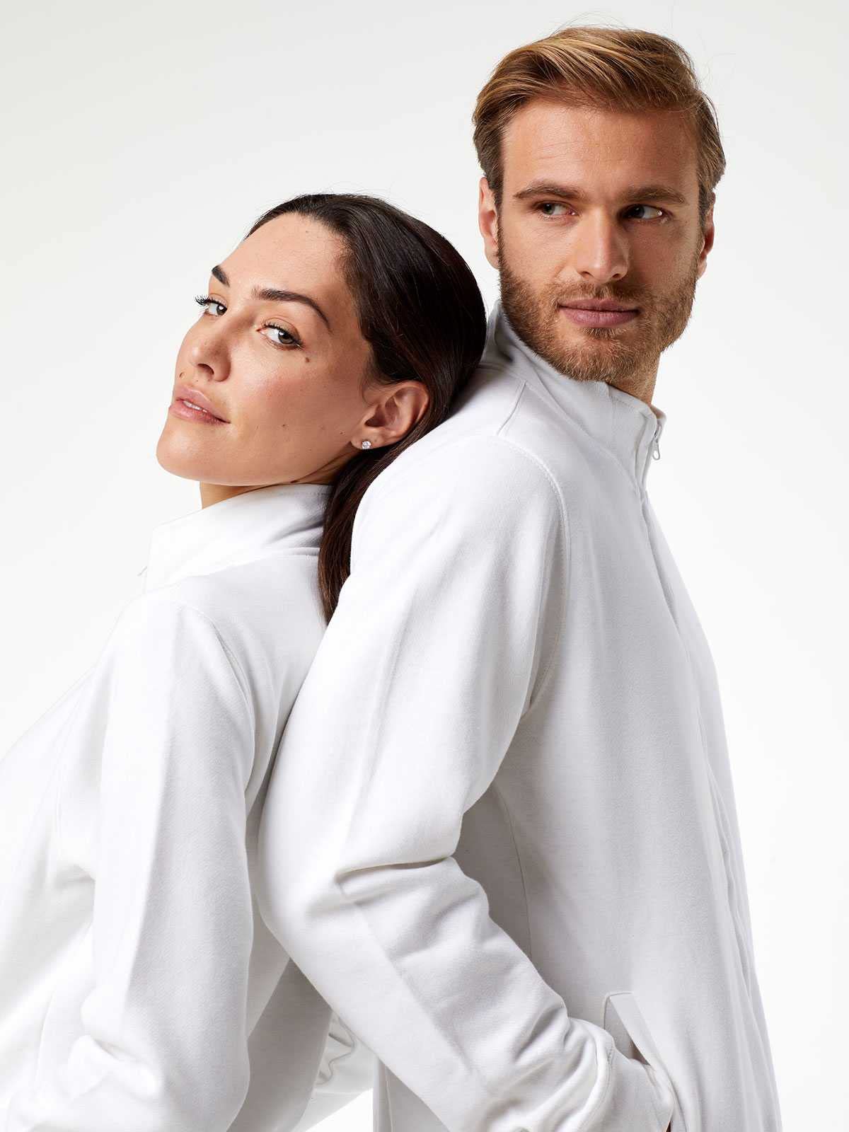 CHEMAGLIETTE! Felpa Uomo Zip Intera - Maglia Tuta Felpata Cotone, Felpe da Lavoro Maglie Senza Cappuccio Tinta Unita Stampabili, Polsini in Costina Basic Jacket Full Zip