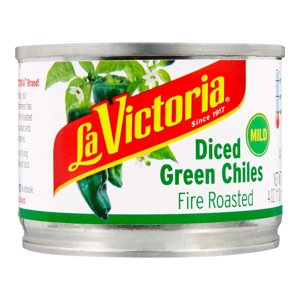 LA VICTORIA Fire Roasted Diced Green Chiles, Mild, 4 oz.