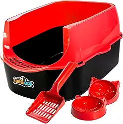 Caixa De Areia Bandeja Furba Desmontável P/Gatos (Vermelha)