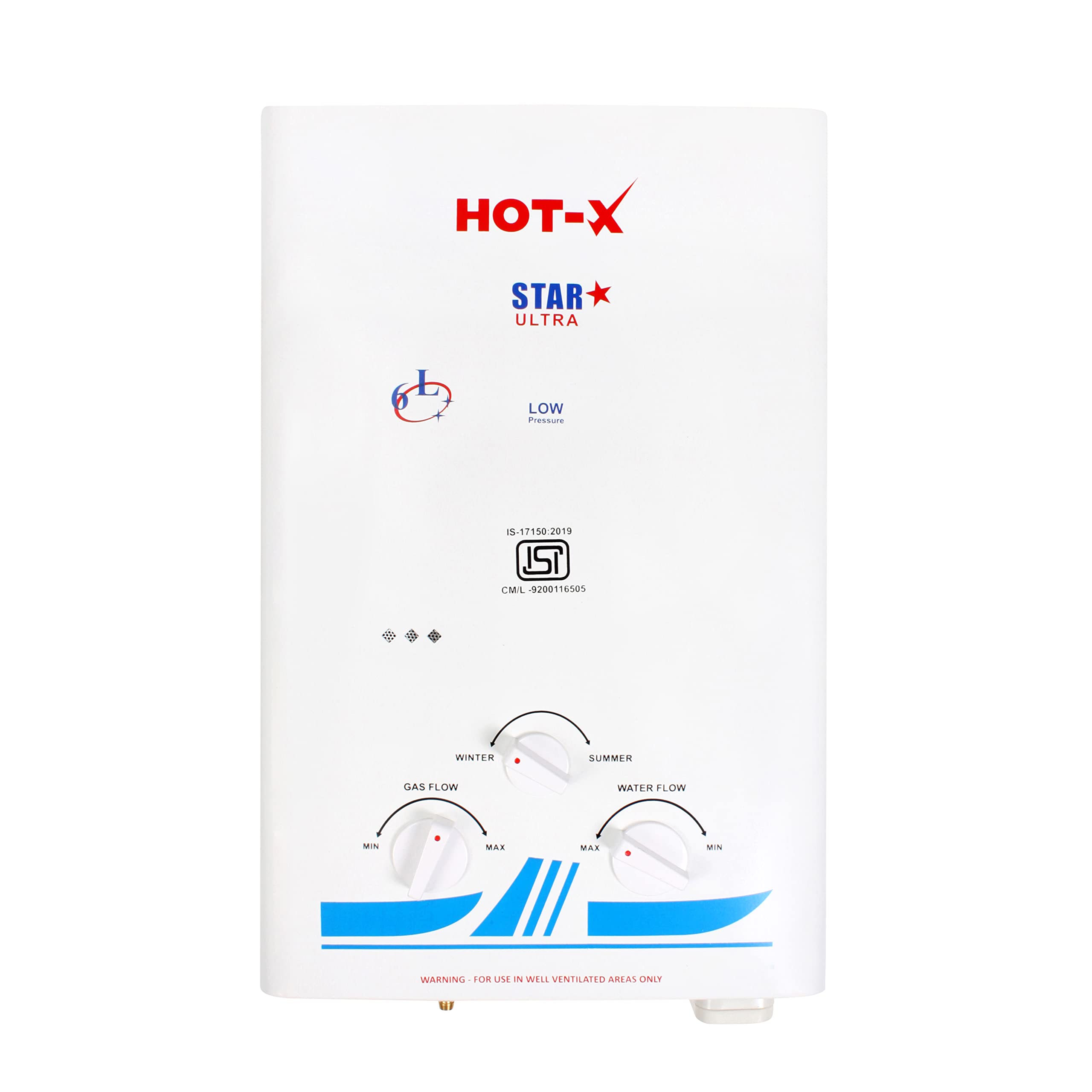 Hot-X Star Ultra 6 Litre Vertical Water Heater, White (PNG)