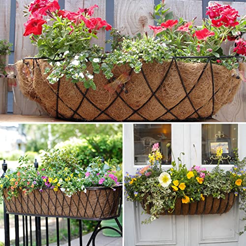 Legigo 2Pcs 36'' Natural Trough Coco Coir Liners Planter Replacement, Pre-Formed Window Basket Coconut Coir Fiber Liner For Garden Window Flower Box Pots, Fence Trough Planter, Wall Planter Basket #TOP6
