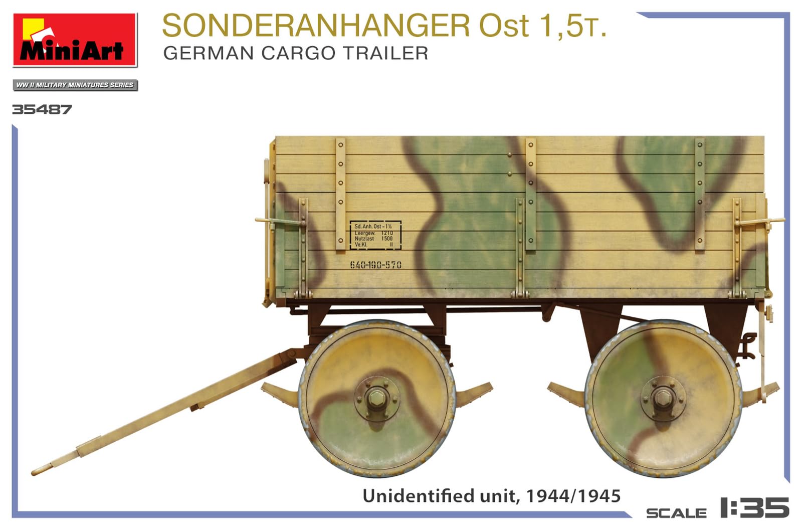 Miniart 1:35 - Sonderanhager Ost 1,5t deutscher Frachtanhänger