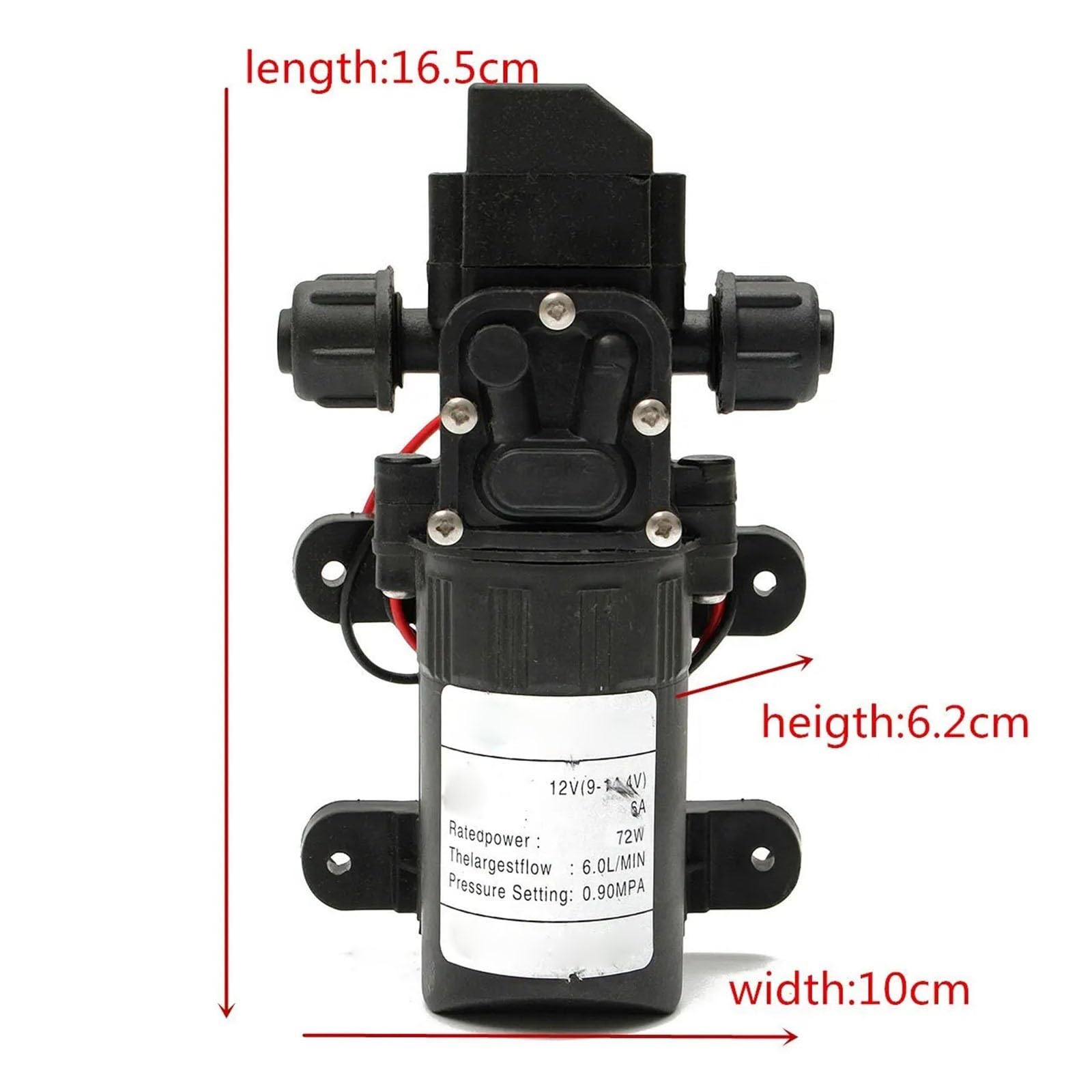 1 Pompa 12V 6A 72W 130PSI 6L Stabile ad Alta Pressione Membrana spruzzatore di Protezione for roulotte Barca